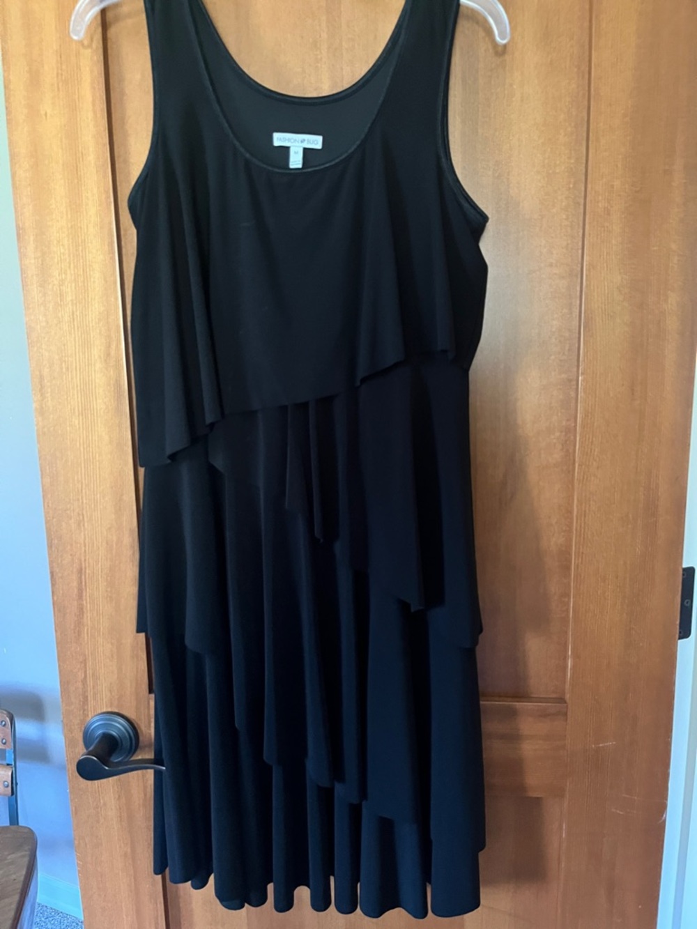 Black Asymmetrical Tiered Tank Dress